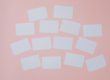 blank white squares on pink background