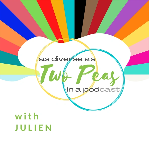 A rainbow border and As Diverse As Two Peas In a Pod, podcast