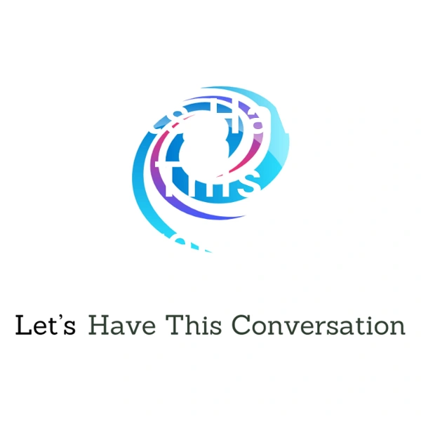 blue and purple circle logo for Let's Have This Conversation podcast and YouTube show