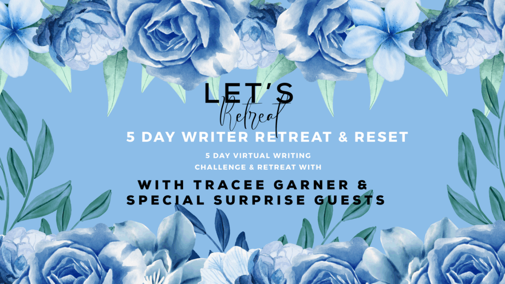 retreat graphic with blue flowers 