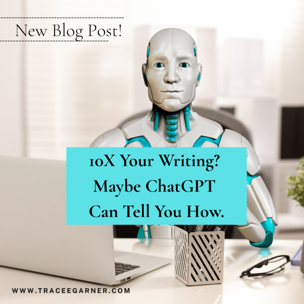 A Robot sitting at a desk with a laptop computer and other items looking forward.