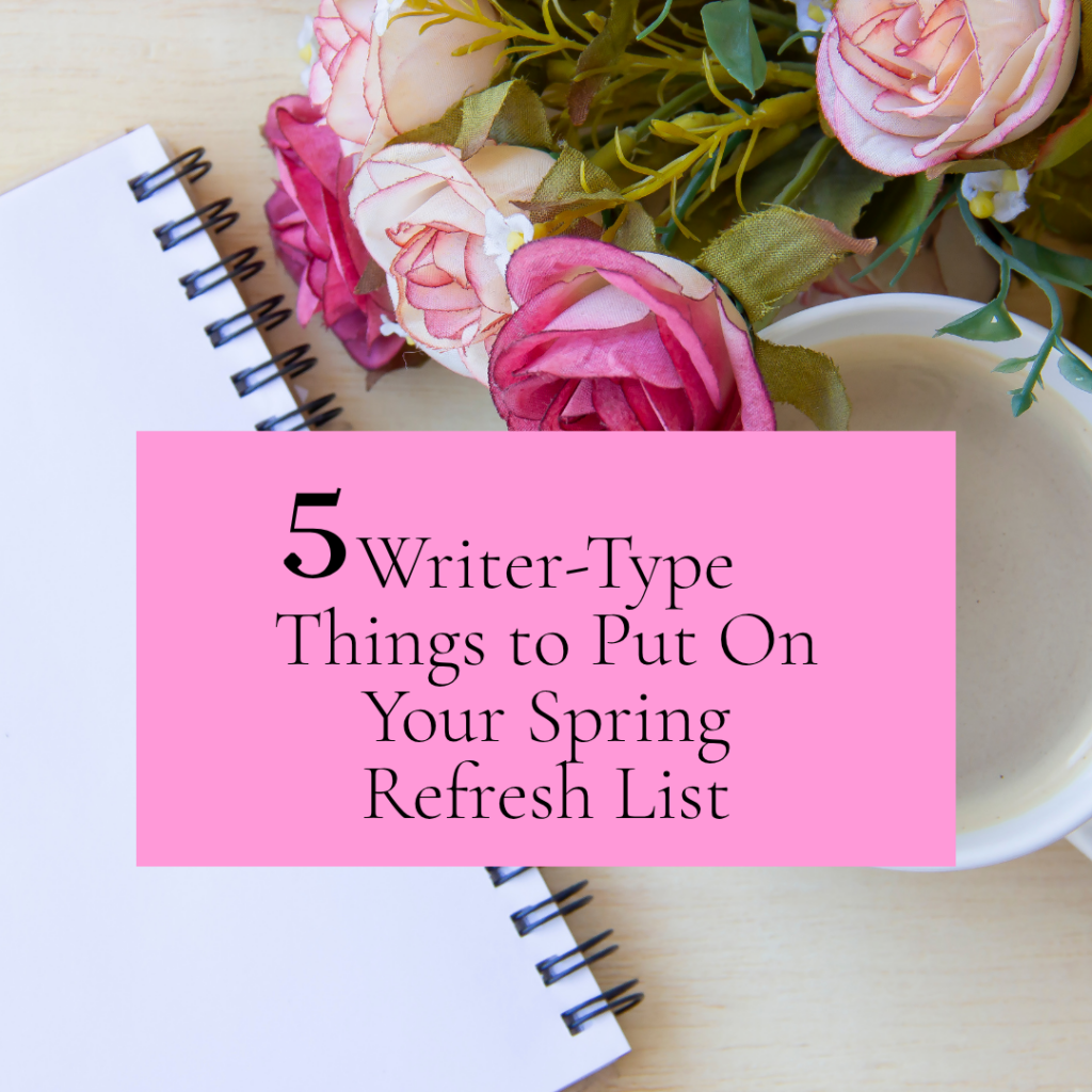 cover graphic with journal, coffee mug and flowers as blog post cover