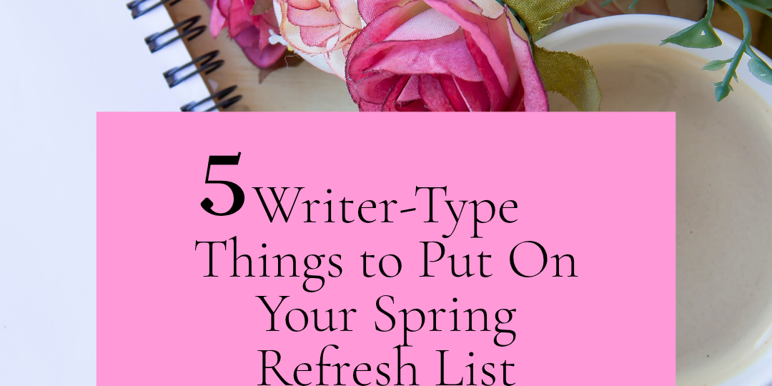 cover graphic with journal, coffee mug and flowers as blog post cover